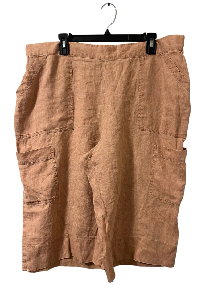 Empujadores de pedales de lino para mujer L (14-18) naranja bolsillos pullon elástico bohemio Foto 1 de 4