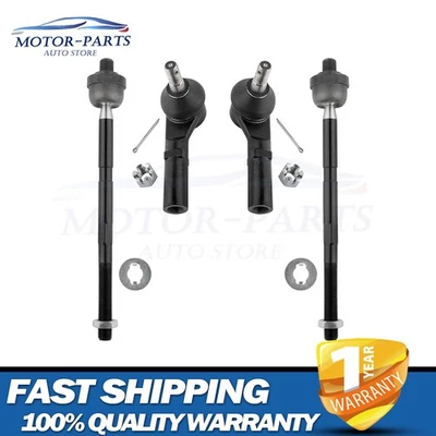 For Jeep Grand Cherokee & Commander 4pcs Front Inner & Outer Tie Rod Links Kit - Image 1 of 4