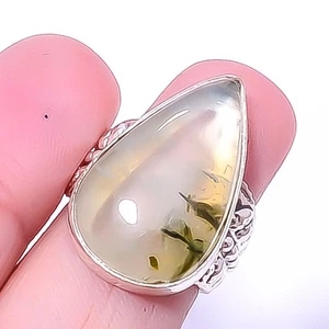 Prehnite Silver Plated Handmade Jewelry Turkish Ring s.6 A389, Christmas Gift - Picture 1 of 6