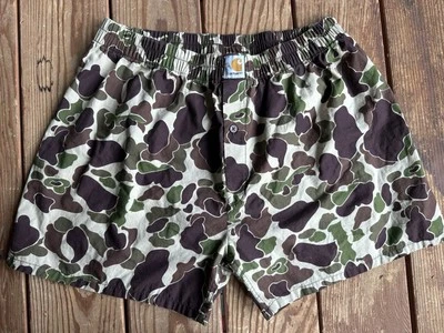 Nuevo sin etiquetas Carhartt WIP Boxer Algodón Popelina Piel de Rana Camuflaje Pato/Hombre’s Grande Foto 1 de 4