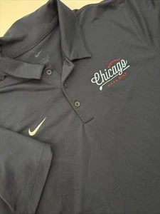 Nike DriFit Polo Shirt Mens Large Blue Barstool Sports Logo Golf Outdoor Casual - Picture 1 of 6