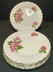 Johnson Brothers Moss Rose Montrose Scalloped Edge Gold Trim Salad Plates (4) - Picture 1 of 12