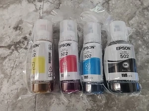 Genuine Epson 502 Ink Bottle 4 Pack for ET-2700 ET-2750 ET-3700 ET-3750 - Picture 1 of 5