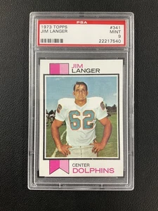 PSA 9 1973 Topps #341 Jim Langer Miami Dolphins MINT ROOKIE LOW POP! - Picture 1 of 2