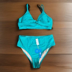 Costume da bagno Cupshe nuovo con etichetta - donna media taglia large verde acqua - Foto 1 di 11