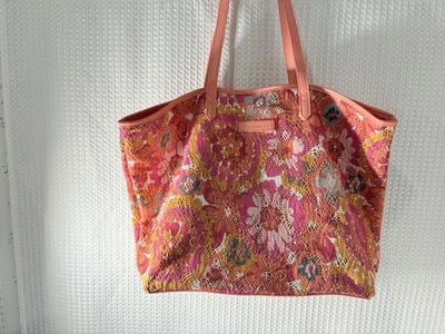 Bolso de Mano VERA BRADLEY Verano Brillante Lentejuelas Pixie Flores Naranja Coral Foto 1 de 4