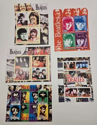 The Beatles Stamp Sheets Lot of 5 MNH John Lennon Paul McCartney George Ringo - Image 1 of 4