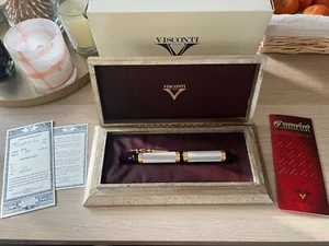 Fountain Pen Visconti Camelot Silver LE 004/999 Medium 18k 750 with Box & Papers - Bild 1 von 11