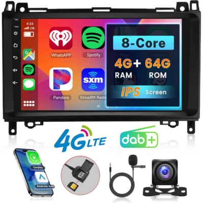 DAB+ 4+64GB Android 13 Autoradio Für Mercedes Benz A/B W639 Vito Viano W906 W169 - Bild 1 von 4