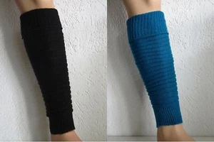 2er Pack Rogo Damen Stulpen Legwarmer Polyacryl Schwarz Türkis Strick Beinstulpe - Bild 1 von 9