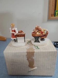 SEBASTIAN MINIATURE SML-393 SML-394 School Days Boy & Girl 251/10000 W/ Box - Picture 1 of 13