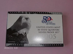 2005 S SILVER UNITED STATES MINT 50 STATES QUARTER SILVER PROOF SET (#2) - Picture 1 of 1