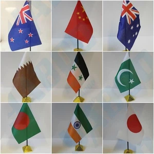 ASIAN & AUSTRALIA Table Desk Top Flag -THAILAND NEW ZEALAND PAKISTAN INDIA.. . - Picture 1 of 20