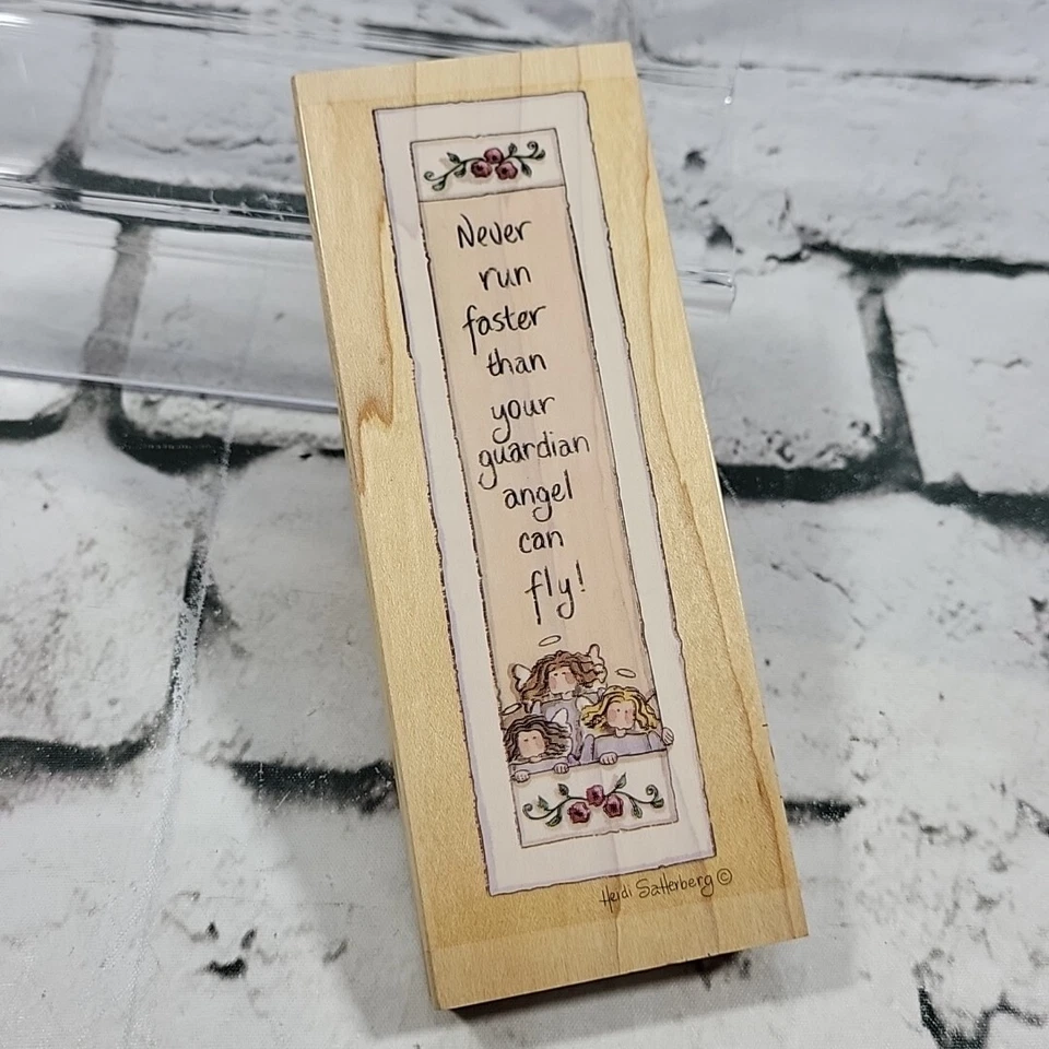 Estampillas Suceden Estampilla de Goma #80280 Nunca Corre Más Rápido Ángel de la Guarda  Foto 1 de 4