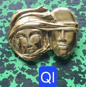 Vintage Années 80 - Très Belle Broche Plaqué Or 42 x 32 mm Signée Sidney Carron - Imagen 1 de 4