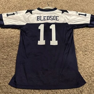 Vintage Reebok Dallas Cowboys Drew Bledsoe Jersey Youth Large 14-16 Alternate - Picture 1 of 6