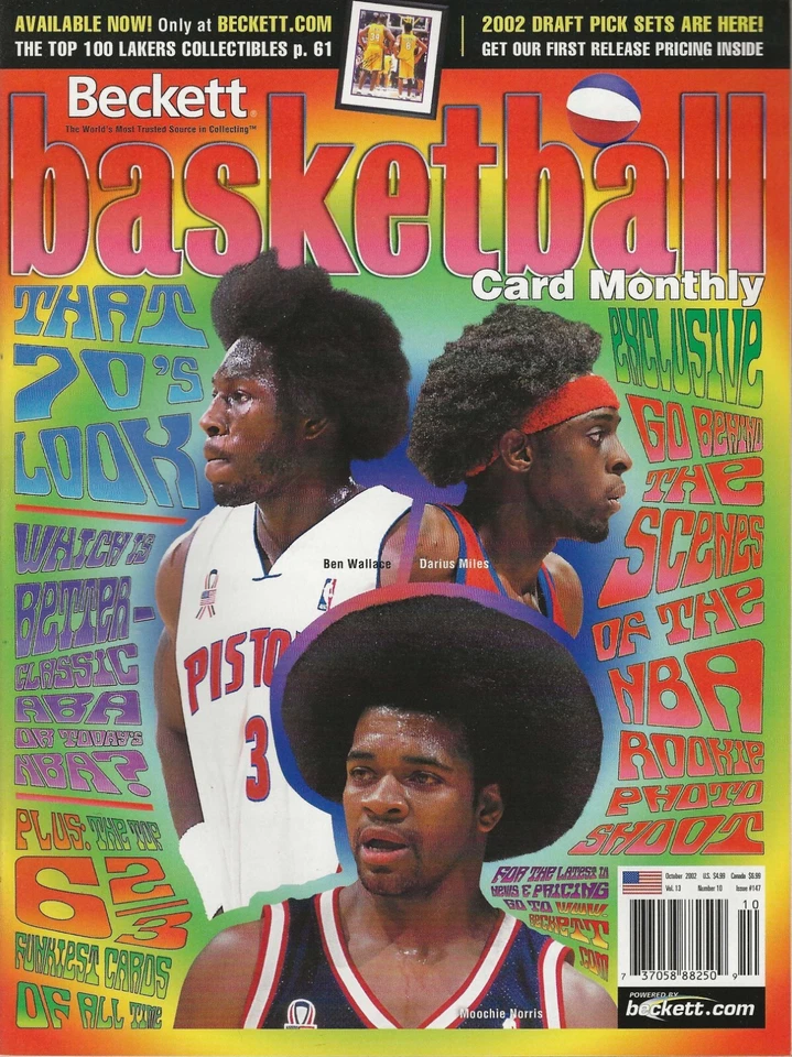 BECKETT REVISTA DE BASQUETE OUTUBRO DE 2002 QUE ANOS 70 LOOK BEN WALLACE DARIUS MILES HTF - Imagem 1 de 1