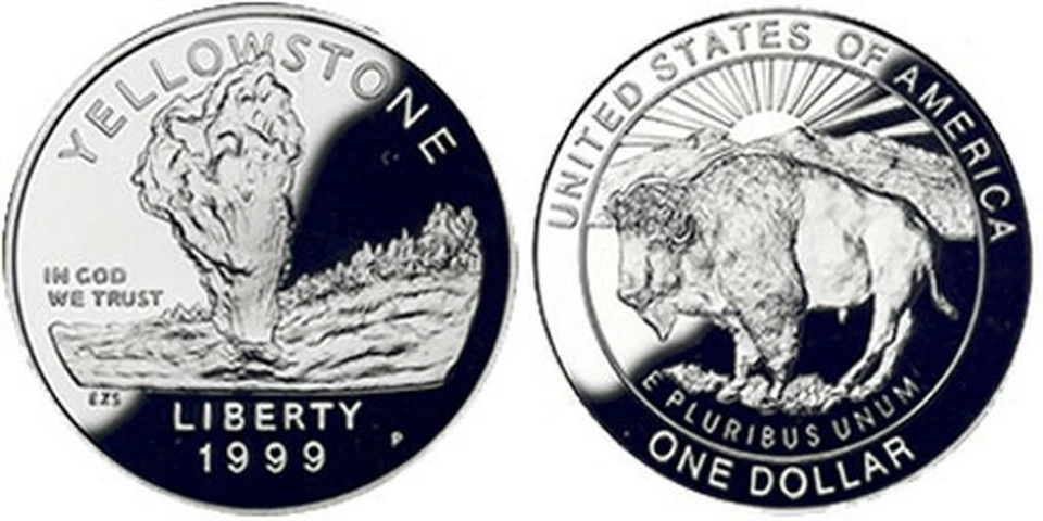 (1) 1999 P Yellowstone National Park Proof Silver $1 Dollar Coin (CAPSULE ONLY) - Image 1 of 1