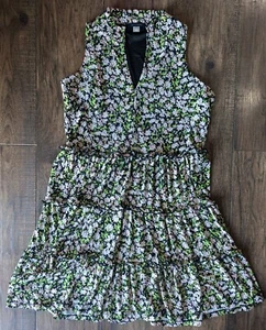 Tommy Hilfiger Fit & Flare Kleid Viskose bunt Blumen Rüschen V-Ausschnitt Größe 4 - Bild 1 von 16