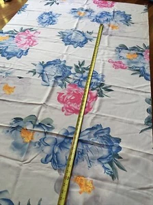 silk 51% and wool 49% floral on white all natural fabric by YARD - Picture 1 of 10