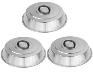 3 Sets Bbq Accessories 12 Inch Round Stainless Steel Basting Cover Cheese Meltin - Picture 1 of 8