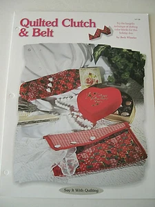 Gesteppte Clutch Handtasche & Gürtel Kreativ Scrap Quilten House of White Birches - Bild 1 von 2