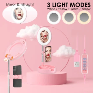 6.3-inch Portable Makeup Mirror LED Light Dressing Table Mirror beauty RingLight - Picture 1 of 7