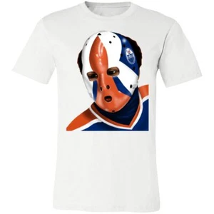 Grant Fuhr Edmonton Oilers Goalie Mask Premium T-Shirt - Multiple Colors - Picture 1 of 8
