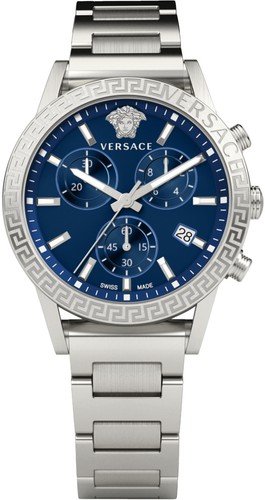 Versace VEKB00522 Sport Tech Lady Chrono blu argento acciaio inox orologio da donna NUOVO
