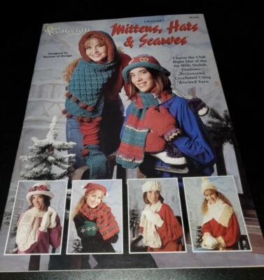 CL3 THE NEEDLECRAFT SHOP 1996, MITTENS, HATS & SCARVES CROCHET PATTERN LEAFLET - Image 1 of 2