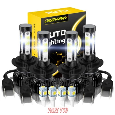 Комбинированные автомобильные лампы для Mercedes-Benz C230 2002-2007 4X 6000K высокие и низкие 6000K - Изображение 1 из 4