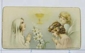 Image pieuse Communiantes Lys Calice 1938 Rome Italie  - Picture 1 of 3