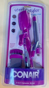 Conair Combo Styler Tool 3 In 1 Straight Crimp Curl Wave 3/4” Iron Ceramic Style - Picture 1 of 7