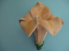 Vintage Chalkware Yellow Flower with Petals  Wall Pocket  Shabby Chic Unusual