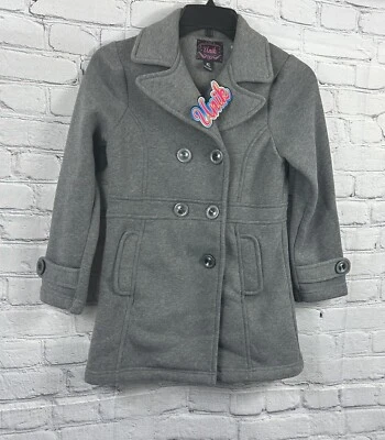 NUEVA Chaqueta Única Niña 100% Poliéster Botones Gris Talla XL Foto 1 de 4