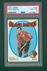 Carta Topps Hockey 1971 - #125 Stan Mikita, PSA 8 NM/MT - Foto 1 di 2