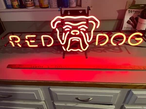 Red Dog Beer Neon advertising Bar Sign 1994 miller Brewery Brewing Co. - Picture 1 of 8