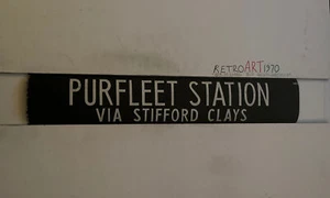 Essex 6.1971 Bus Blind 33"- Gift - White - Purfleet Station Via Stifford Clays - Picture 1 of 10
