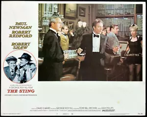 Póster de tarjeta de vestíbulo de película original The Sting Paul Newman Robert Redford Heist - Imagen 1 de 2