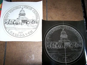 WEST VIRGINIA STATE CAPITAL CHARLESTON ARTIST'S PROOF+NEGATIVE by H.ALVIN SHARPE - Picture 1 of 6