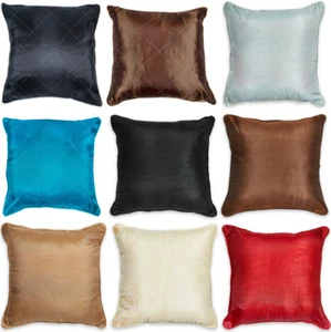 Luxury Faux Silk Plain and Patterned Filled Cushions or Cushion Covers - Picture 1 of 10