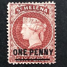 ST HELENA - 1887 - 1d OVER  6d OVERPRINT STAMP - QUEEN VICTORIA-Sg SH 37 - MINT