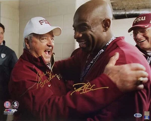 Deion Sanders Bobby Bowden Signed Florida State Seminoles 16x20 Photo Beckett - Picture 1 of 1