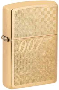 Zippo 46298 James Bond 007 Design, Brushed Brass Lighter, (PL) Pipe Insert - Picture 1 of 3
