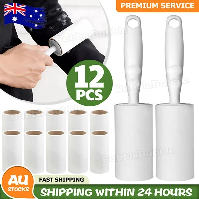 12PCS Lint Roller With Refills Sticky Remover Pet Dog Hair Clothes Dust Cleaning - image 1 of 4