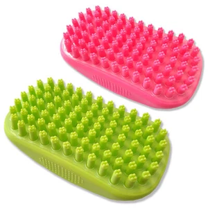 Herramienta de goma cepillo de aseo para mascotas champú y masaje cabello corto o largo 2 colores - Imagen 1 de 9