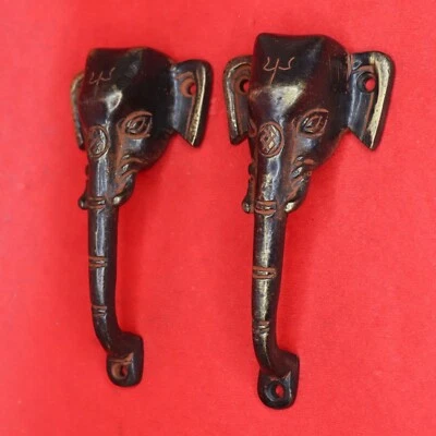 大象形状古董风格门把手手工黄铜抽屉拉刀 — 第 1/4 张图片