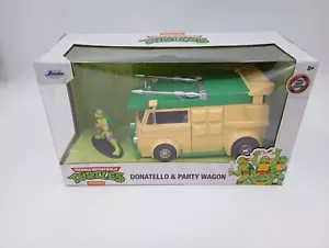 NUOVO! JADA TMNT DONATELLO & PARTY WAGON PRESSOFUSO TEENAGE MUTANT NINJA TURTLES - Foto 1 di 7