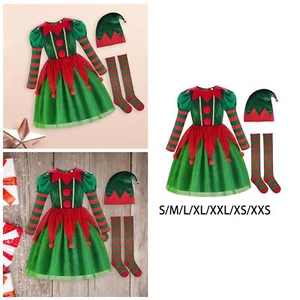 Elf Christmas Costume Cosplay Fancy Dress Lightweight Photo Props Cute Outfit - Picture 1 of 48