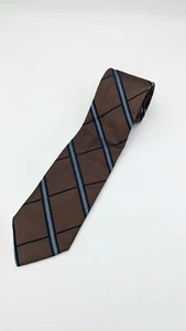 Black Brown 1826, 100% Silk, Brown with Blue Stripes Neck Tie, New - Picture 1 of 4